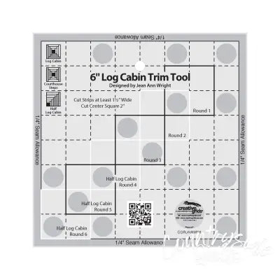 Creative Grids Quilt Ruler 6in Log Cabin Trim Tool