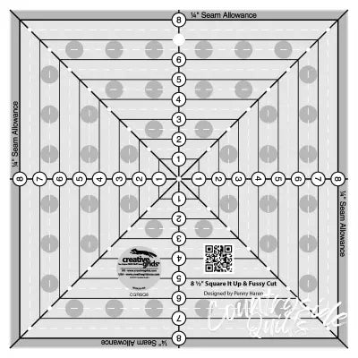 Creative Grids Quilt Ruler 8-1/2in Square It Up or Fussy Cut Square