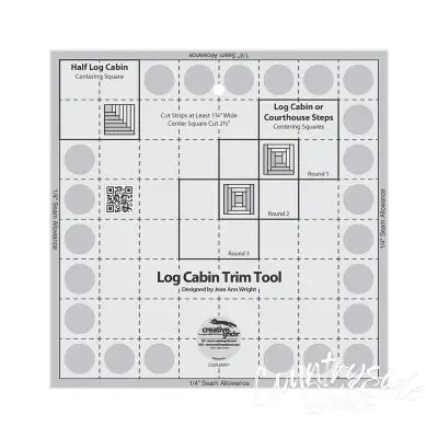 Creative Grids Quilt Ruler Log Cabin Trim Tool for 8in Finished Blocks
