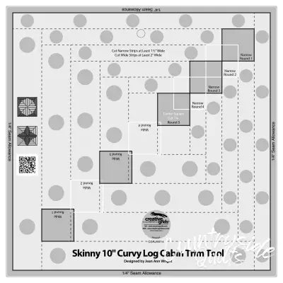 Creative Grids Quilt Ruler Skinny 10in Curvy Log Cabin Trim Tool