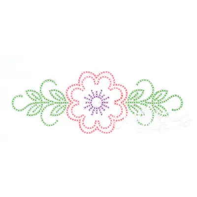 Cross-Stitch Floral Design Perle Edge Pillowcases