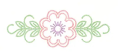 Cross-Stitch Floral Design Pillowcase With Lace Edge