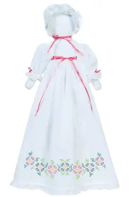 Cross-Stitch Flowers Pillowcase Doll