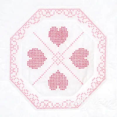 Cross-Stitch Hearts & Lace 18in Quilt Blocks