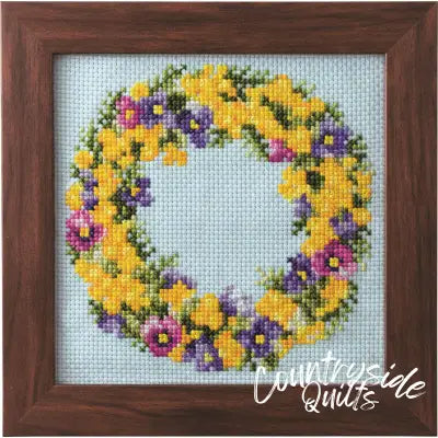 Cross Stitch Kits of Seasonal Flower Arrangement - Mimosa Wreath
