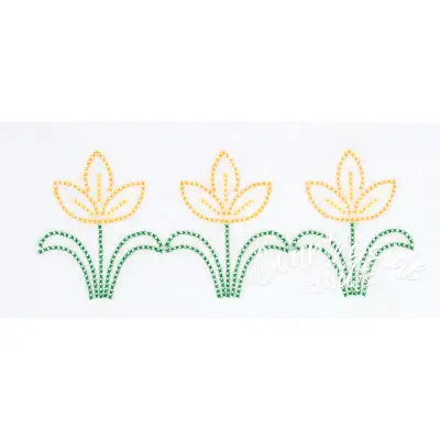 Cross-Stitch Tulips Perle Edge Pillowcases