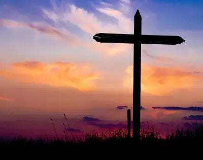 CROSS AT SUNSET 16.75x13in Panel
