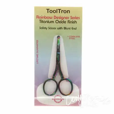 Curved Embroidery Scissor Blunt End Rainbow 3 1/2in