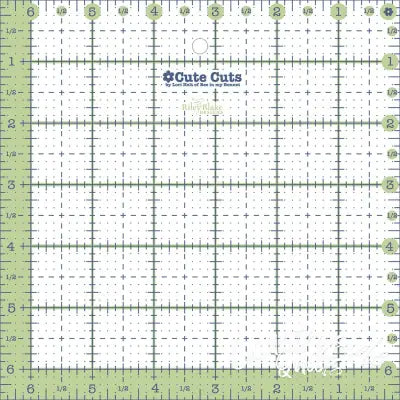 Cute Cut Ruler Square 6-1/2in x 6-1/2in