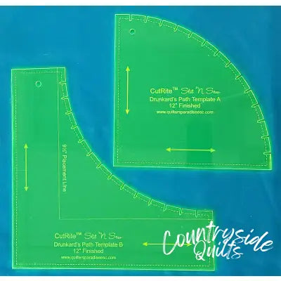 CutRite Slit N Sew Drunkards Path 12in Finished Template
