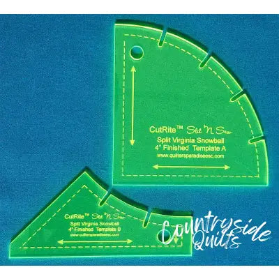 CutRite Slit N Sew Split Virginia Snowball 4in Finished Template