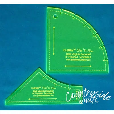 CutRite Slit N Sew Split Virginia Snowball 6in Finished Template