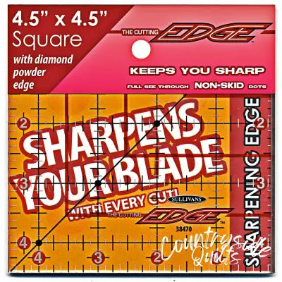 The Cutting Edge Clear Sharpening Edge Ruler 4-1/2in Square