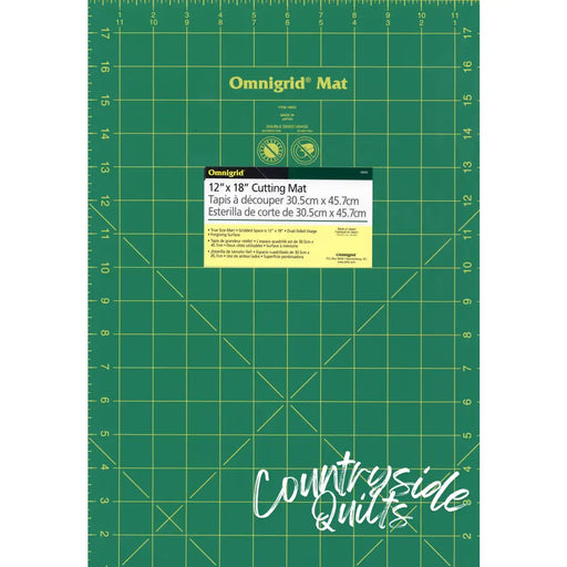 Cutting Mat Omnigrid Green with Yellow Grid 12in x 18in