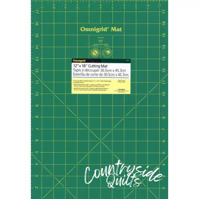 Cutting Mat Omnigrid Green with Yellow Grid 12in x 18in