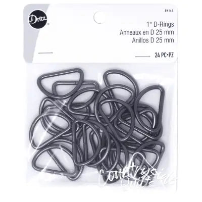 D Rings 1in Gunmetal
