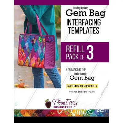 Dancing Diamonds Gem Bag Interfacing Template 3-pack