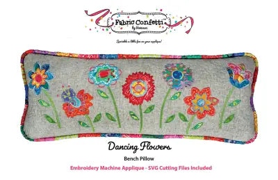 Dancing Flowers Bench Pillow