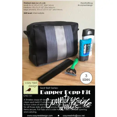 Dapper Dopp Seat Belt Kit in Black and Grey