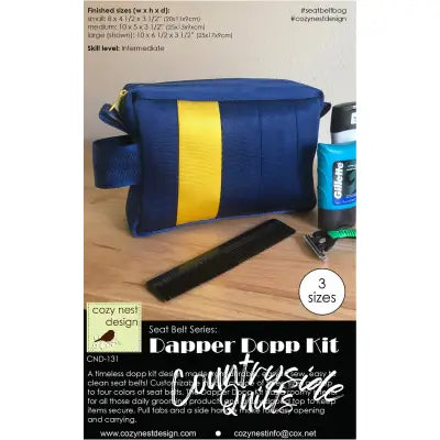 The Dapper Dopp Seat Belt Kit in Navy and Yellow