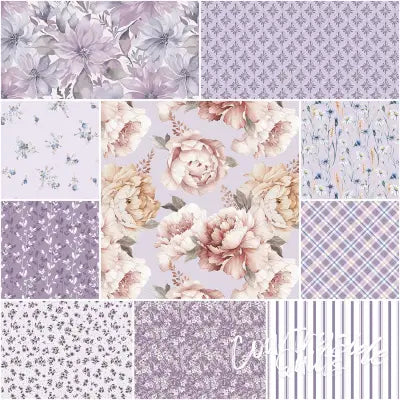 Daybreak on the Prairie 1 Yard Bundle Purple, 10pcs