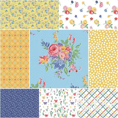 Dear Sweethearts 1 Yard Bundle Blue, 8 Pcs.