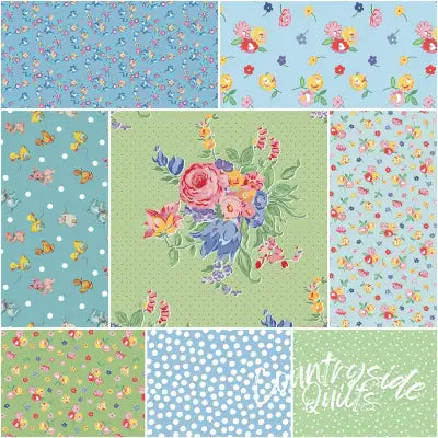 Dear Sweethearts 1 Yard Bundle Green, 8 Pcs.