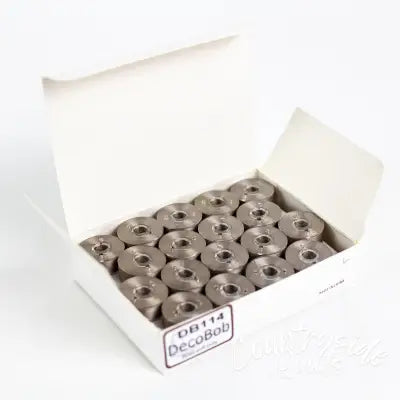 DecoBob Prewound Bobbins Size L 36ct Brown-Grey
