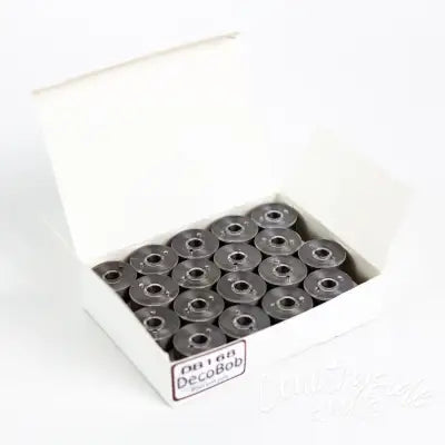 DecoBob Prewound Bobbins Size L 36ct Charcoal
