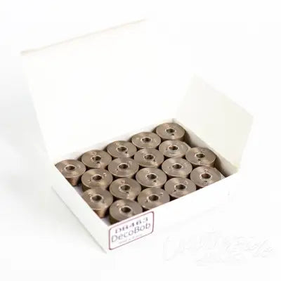 DecoBob Prewound Bobbins Size L 36ct Dark Tan