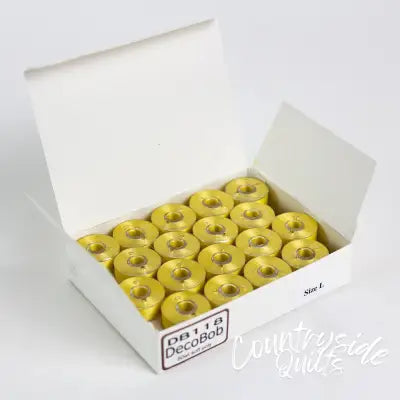 DecoBob Prewound Bobbins Size L 36ct Soft Yellow