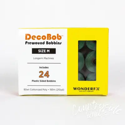 DecoBob Prewound Bobbins Size M 24ct Evergreen