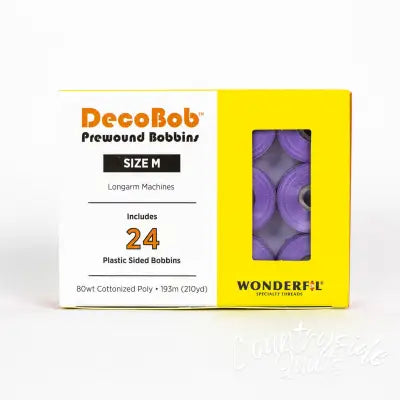 DecoBob Prewound Bobbins Size M 24ct Lilac