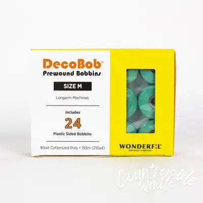 DecoBob Prewound Bobbins Size M 24ct Mint Green