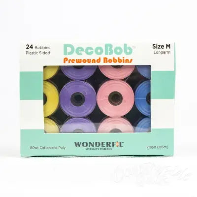 DecoBob Prewound Bobbins Size M 24ct Pastel