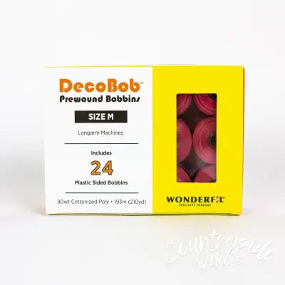 DecoBob Prewound Bobbins Size M 24ct Raspberry