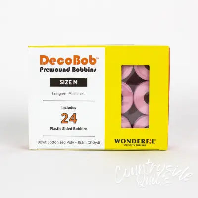DecoBob Prewound Bobbins Size M 24ct Soft Pink
