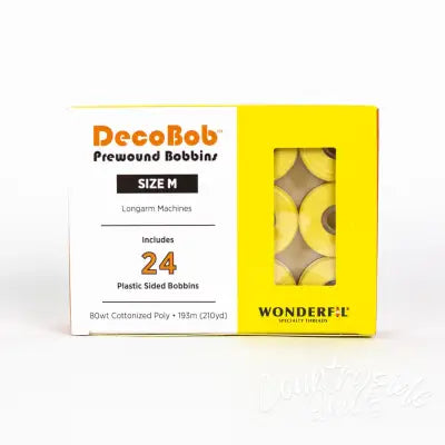 DecoBob Prewound Bobbins Size M 24ct Soft Yellow