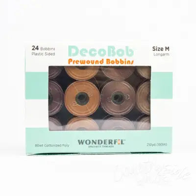 DecoBob Prewound Bobbins Size M 24ct Wood
