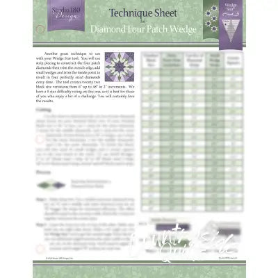 Diamond Four Patch Wedge Technique Sheet