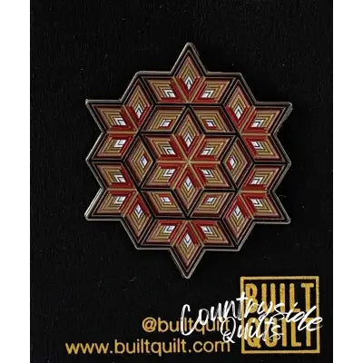 Diamond Log Cabin Star Enamel Pin