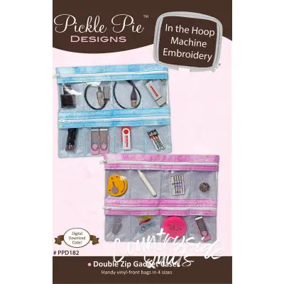 Double Zip Gadget Cases In the Hoop Machine Embroidery Designs