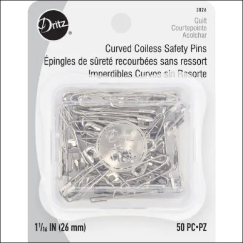 Dritz 1-1/16’’ Curved Coiless Safety Pins 50 pc 3026