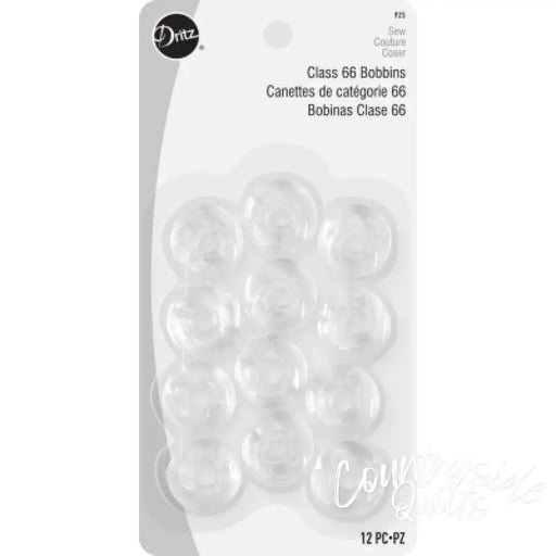 Dritz Class 66 Bobbins Plastic 12 pc 925