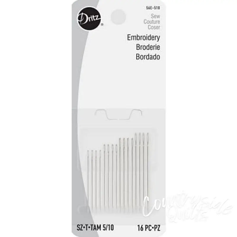 Dritz Hand Needles Embroidery Size 5/10 16 ct 56e-510
