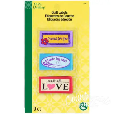 Dritz Sew-on Woven Quilt Labels Assorted 9 pc 3244