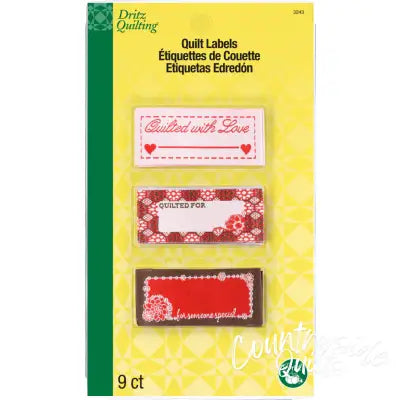 Dritz Sew-on Woven Quilt Labels Assorted 9 pc D3243