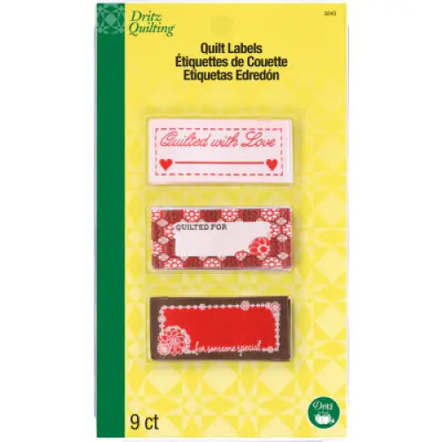 Dritz Sew-on Woven Quilt Labels Assorted 9 pc D3243