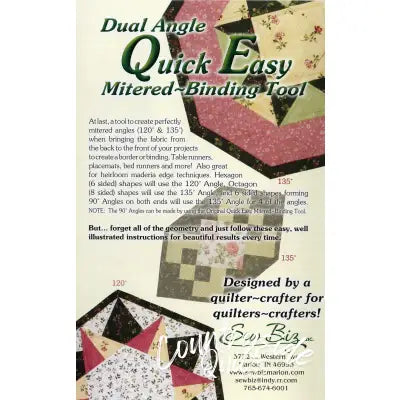 Dual Angle Quick Easy Mitered Binding Tool