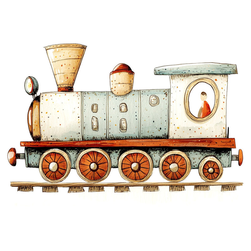 Cute Trains Fabric Panel 15